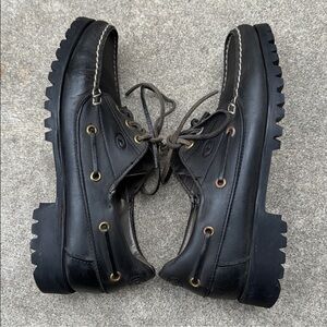 DEXTER USA | Unisex M 8 / W 9.5 Dark Olive Leather Boat Shoes Fishermancore